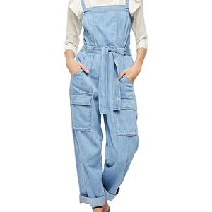 Free People Go West Denim Jumpsuit Medium